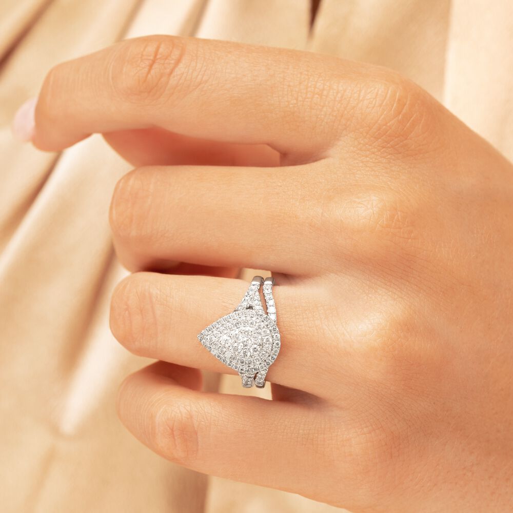 Bridal Set with 1 Carat TW of Diamonds in 14kt White Gold