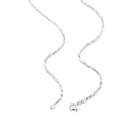 45cm (18") 1mm-1.5mm Width Box Chain in Sterling Silver 45cm (18") 1mm-1.5mm Width Box Chain in Sterling Silver