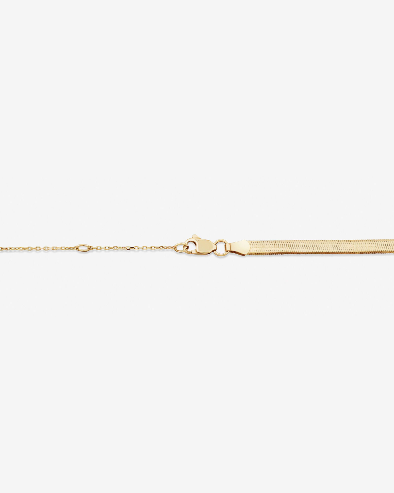 Adjustable 43-48cm (16-18") 3mm-3.5mm Width Herringbone Snake Chain In 10kt Yellow Gold