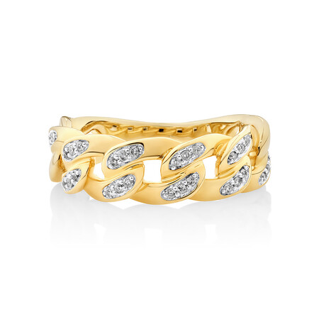Link Ring with 0.15 Carat TW of Diamonds in 10kt Yellow Gold Link Ring with 0.15 Carat TW of Diamonds in 10kt Yellow Gold