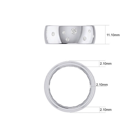 Hammer Set Barrel Ring with 0.20 Carat TW of Diamonds in 10kt White Gold Hammer Set Barrel Ring with 0.20 Carat TW of Diamonds in 10kt White Gold