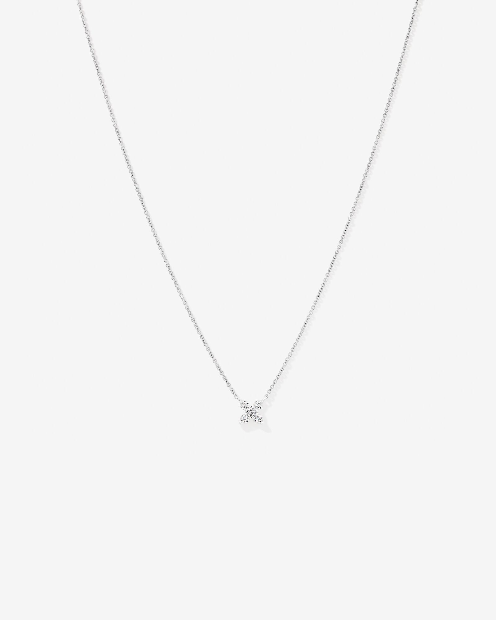 50cm (20") Cubic Zirconia Floral Necklace in Sterling Silver