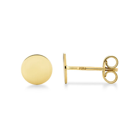 6mm Circle Stud Earrings In 10kt Yellow Gold 6mm Circle Stud Earrings In 10kt Yellow Gold