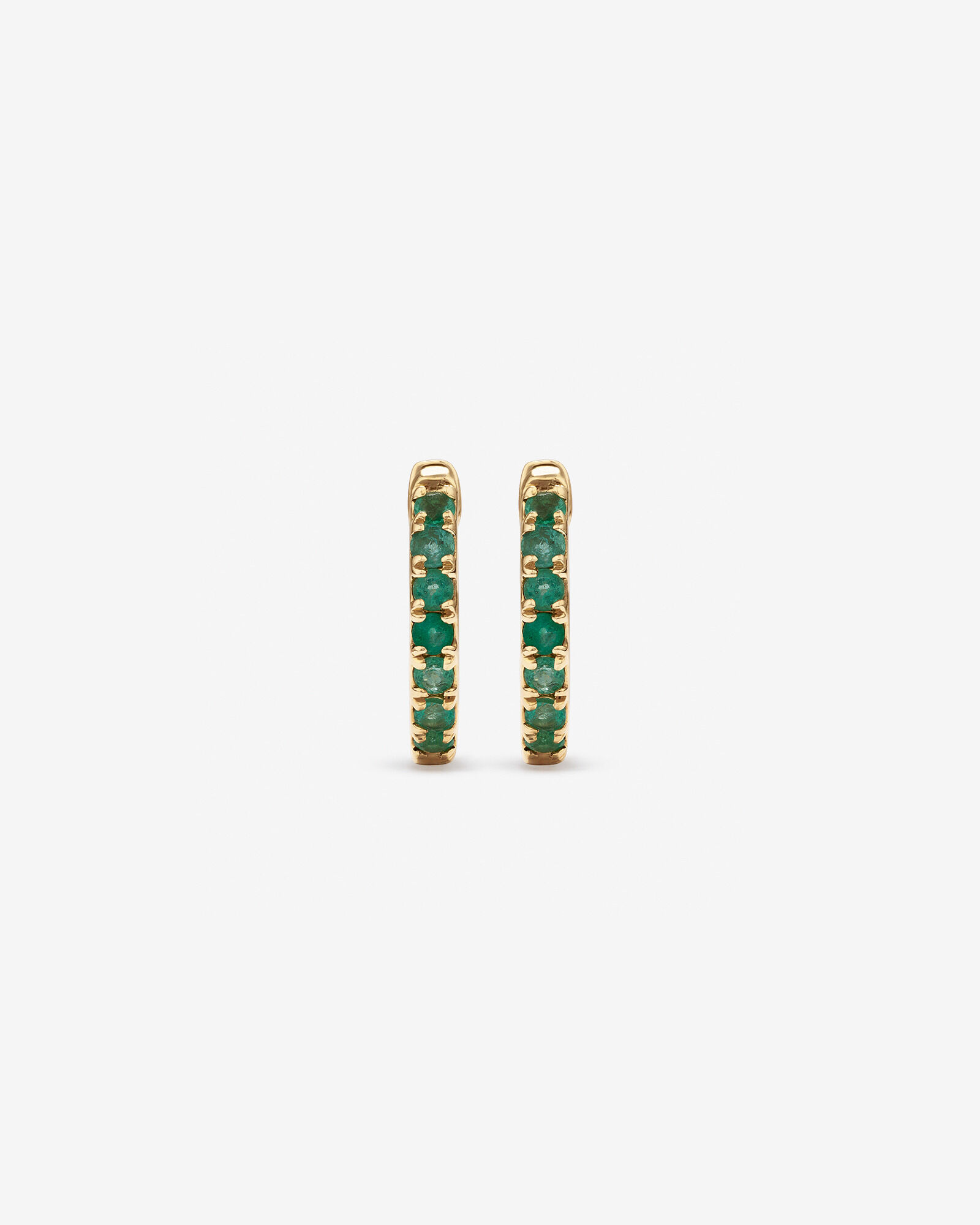 Boucles d'oreilles Huggie avec émeraude en or jaune 10 carats