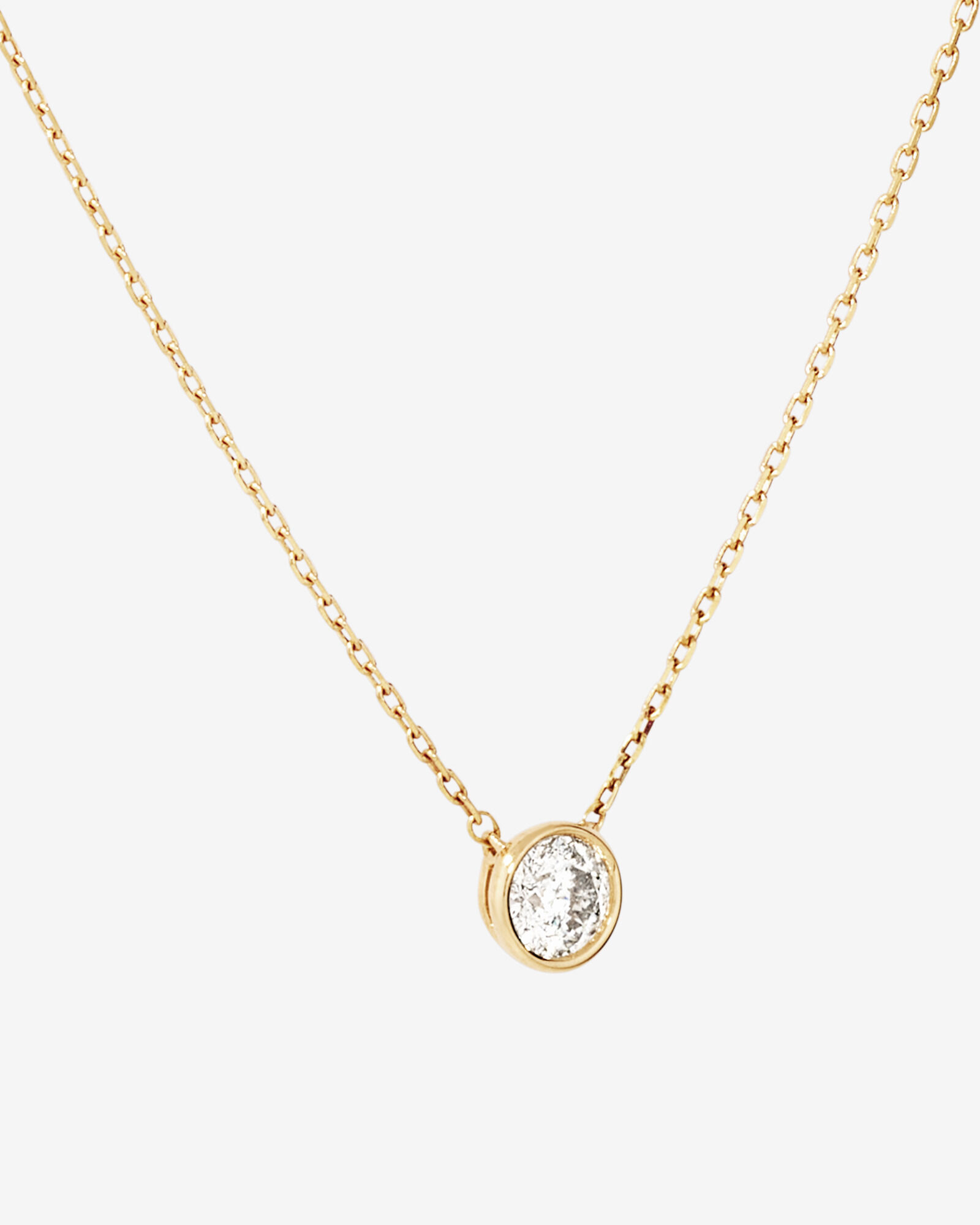 Pendentif rond TW à lunette brillante de 0,25 carat en or jaune 18 carats