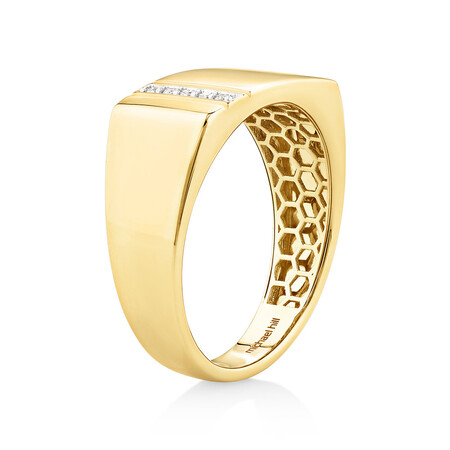 Men's Ring with 0.05 Carat TW of Diamonds In 10kt Yellow Gold Men's Ring with 0.05 Carat TW of Diamonds In 10kt Yellow Gold