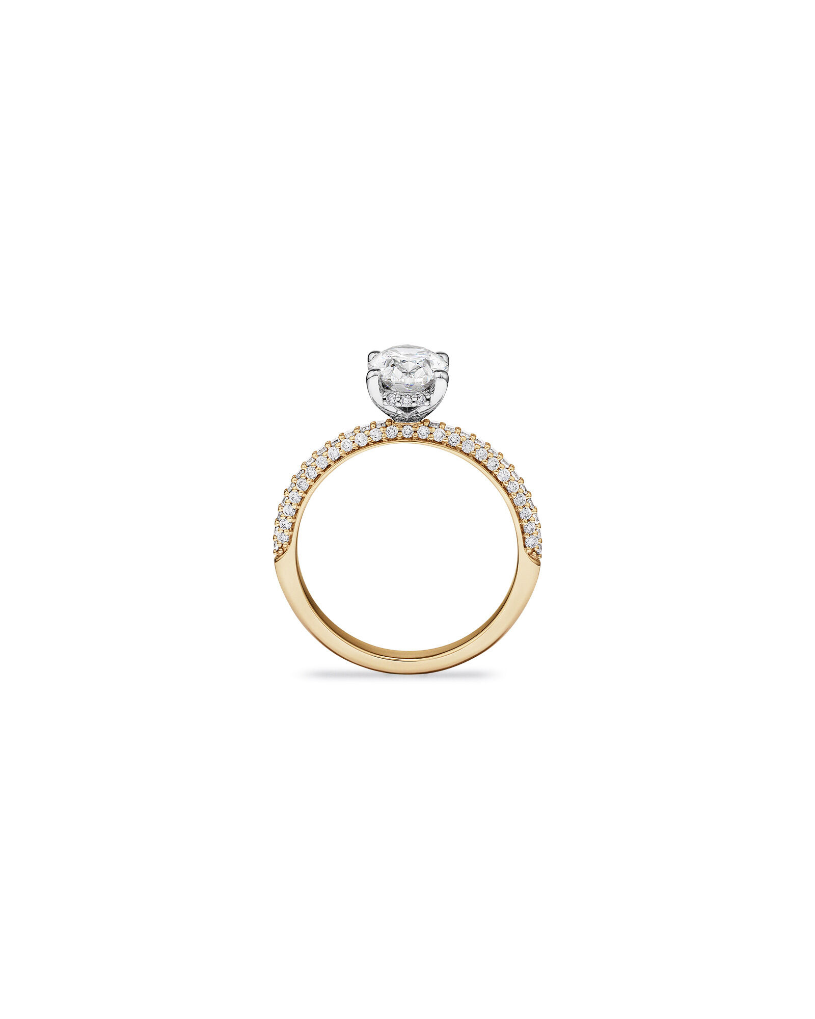 Bague de fiançailles TW de 1,95 carat en or jaune et blanc en or jaune et blanc 14 carats