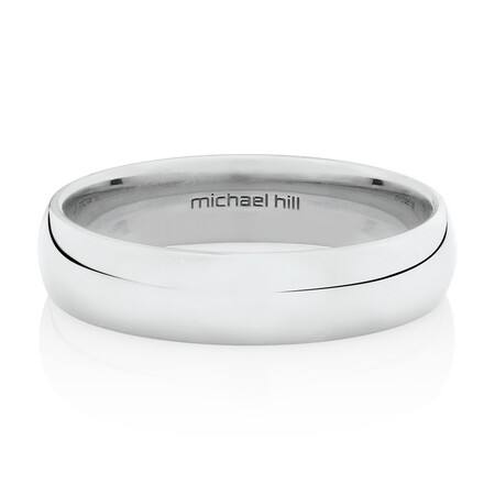 High Domed Wedding Band in 10kt White Gold High Domed Wedding Band in 10kt White Gold