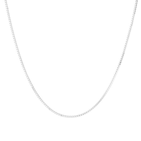 45cm (18") 1mm-1.5mm Width Box Chain in Sterling Silver 45cm (18") 1mm-1.5mm Width Box Chain in Sterling Silver
