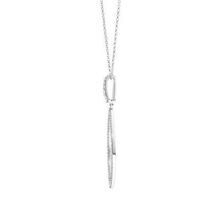 Deco Pendant Necklace with 0.75 Carat TW of Diamonds in 10kt White Gold Deco Pendant Necklace with 0.75 Carat TW of Diamonds in 10kt White Gold