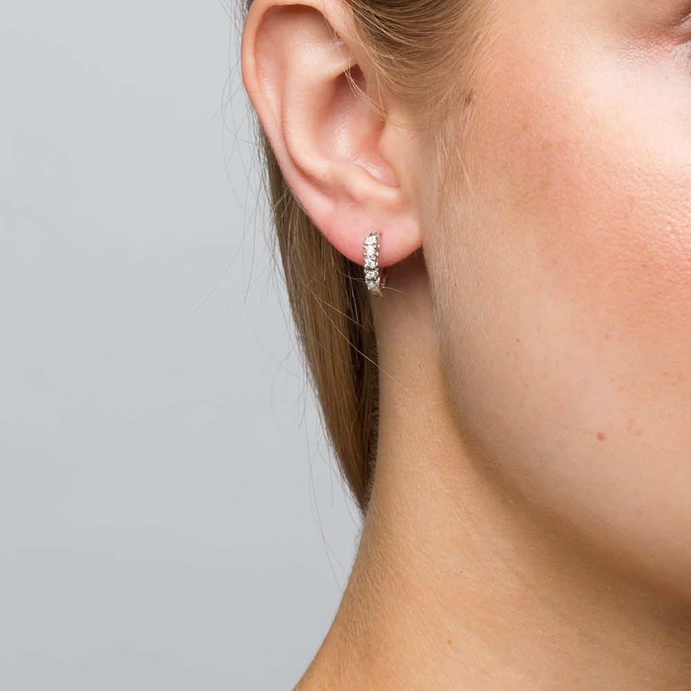 diamond hoops silver