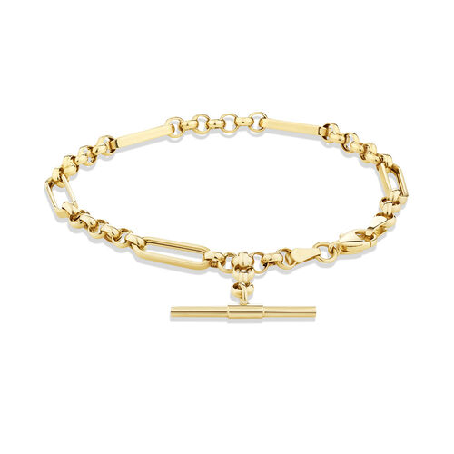 19cm Hollow Fob Bracelet in 10kt Yellow Gold