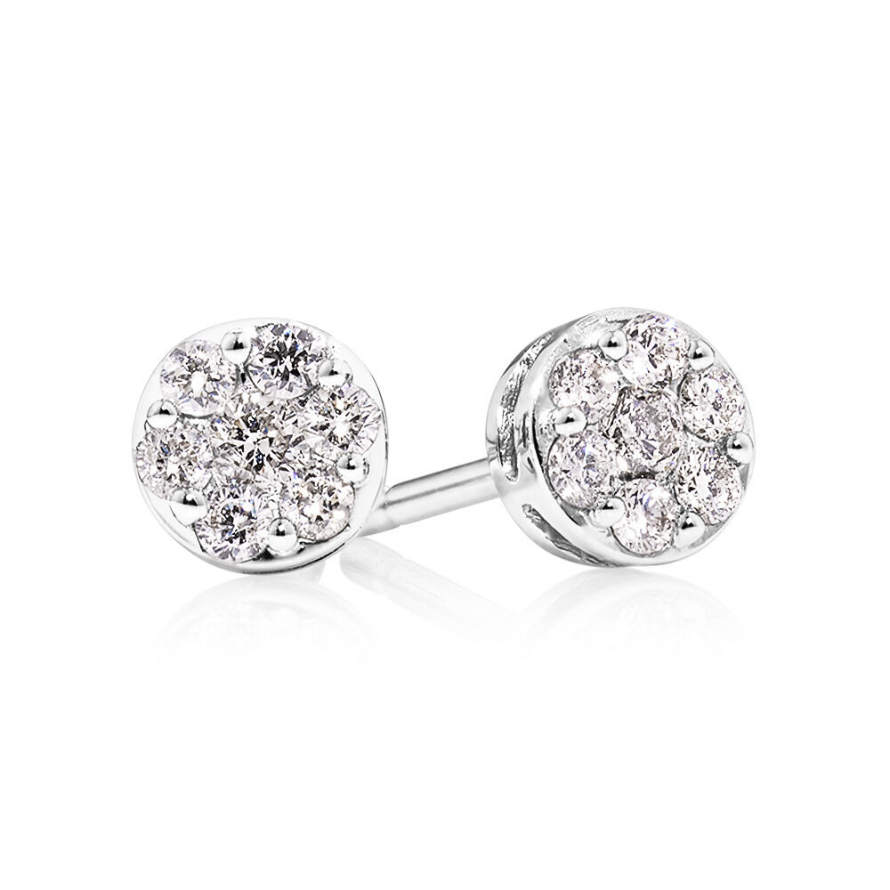 Stud Earrings with 1/4 Carat TW of Diamonds in 10kt White Gold