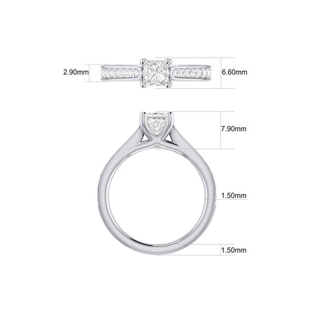 Solitaire Engagement Ring With 1 1/4 Carat TW of Diamonds In 14kt White Gold Solitaire Engagement Ring With 1 1/4 Carat TW of Diamonds In 14kt White Gold