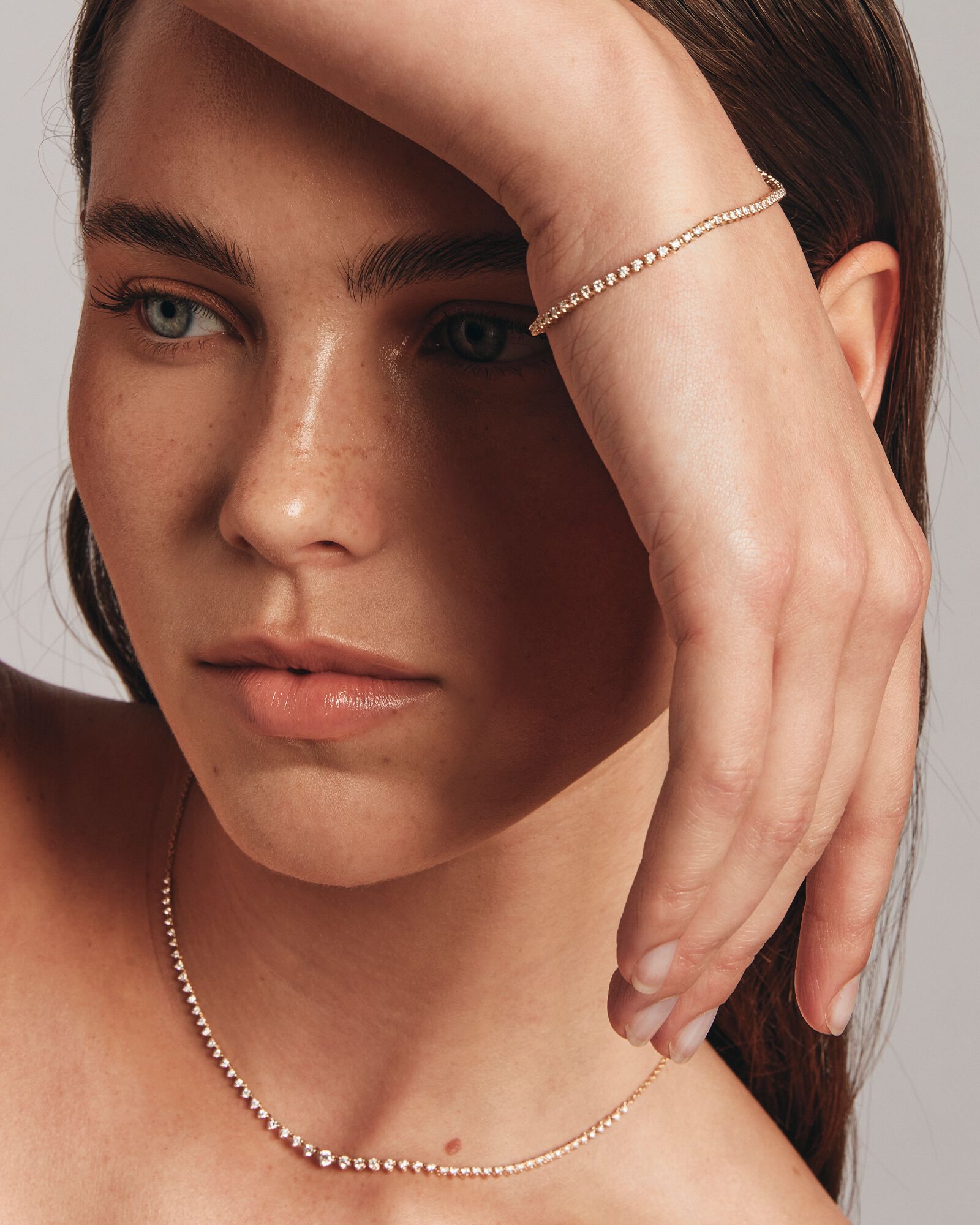 0.90 Carat TW Laboratory-Grown Diamond Tennis Bracelet 10kt Yellow Gold