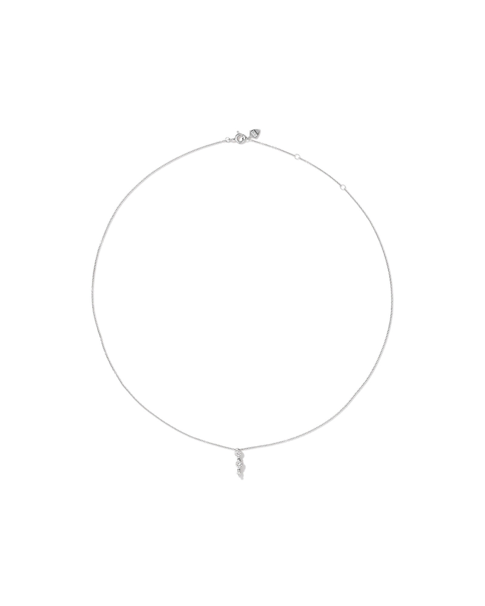 Graduated Drop Necklace with 0.28 Carat TW of Diamonds in 18kt White Gold