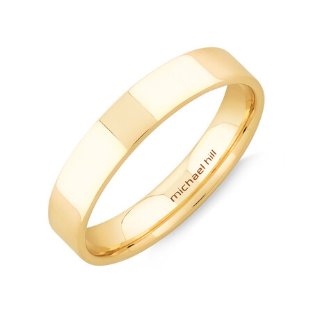 4mm Flat Wedding Band in 10kt Yellow Gold 4mm Flat Wedding Band in 10kt Yellow Gold