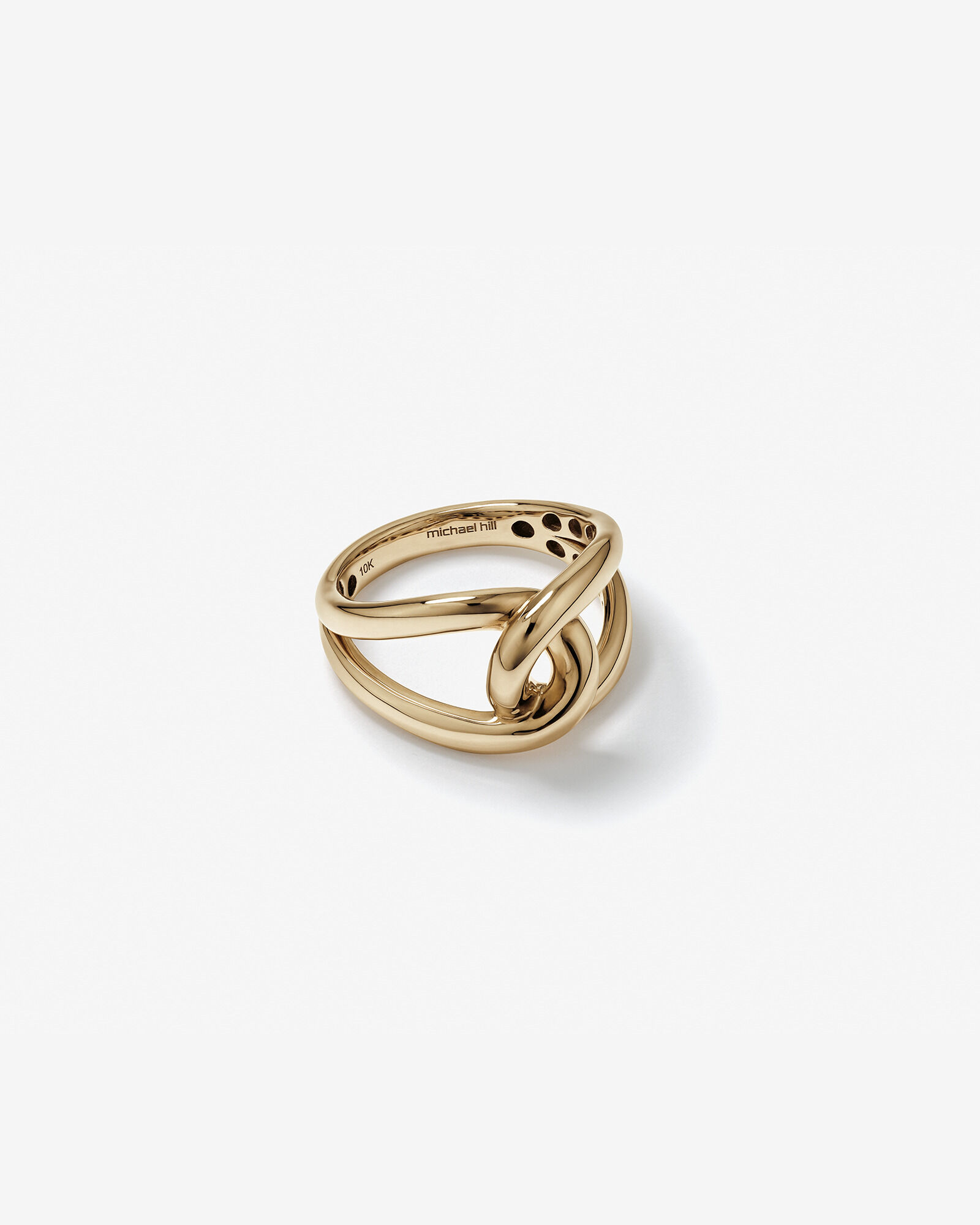 Bague à maillons ronds audacieux en or jaune 10 K