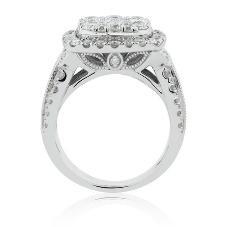 Cluster Halo Ring with 3 Carat TW of Diamonds in 10kt White Gold Cluster Halo Ring with 3 Carat TW of Diamonds in 10kt White Gold