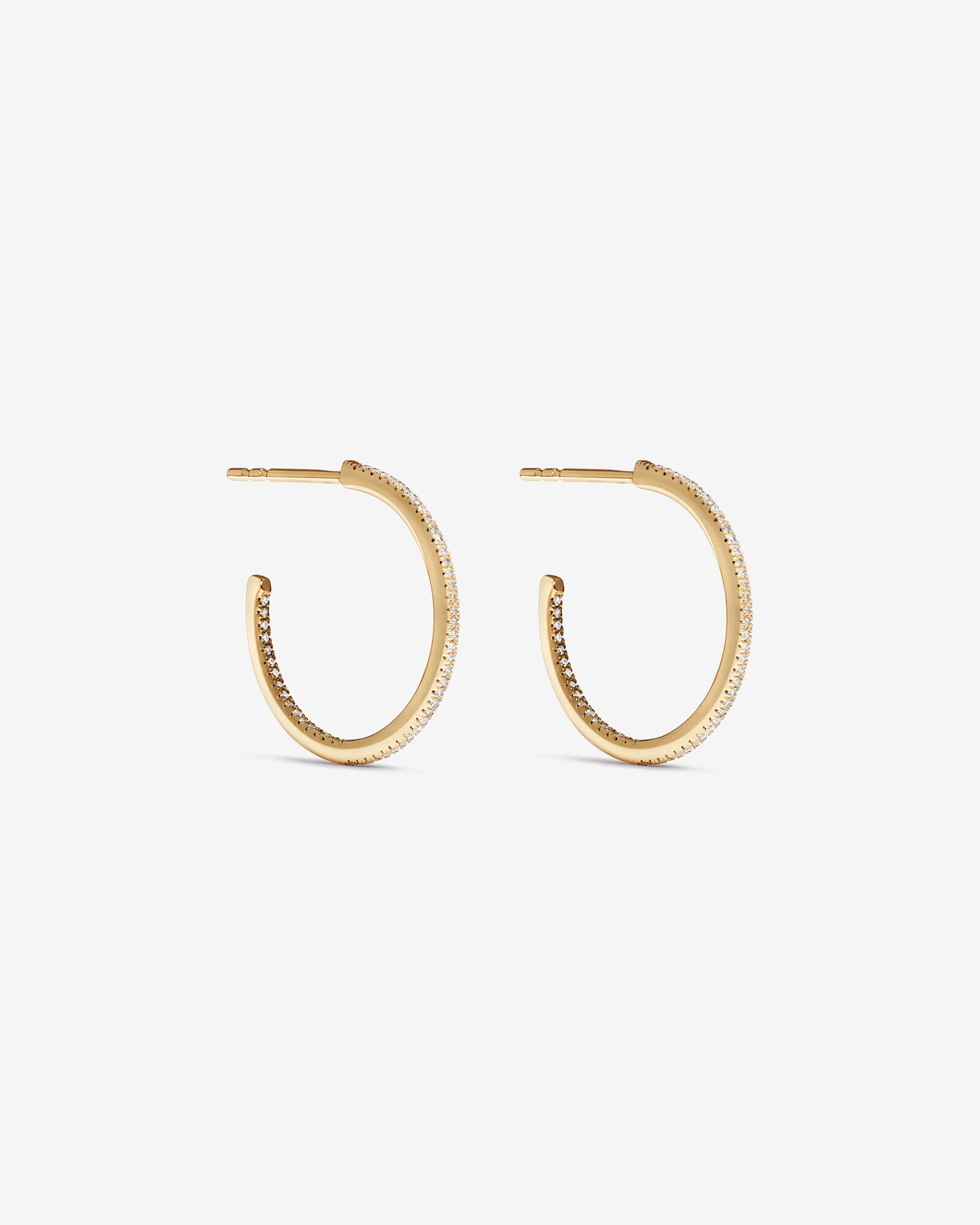 0.15 Carat TW Fine Diamond Hoop Earrings 10kt Yellow Gold