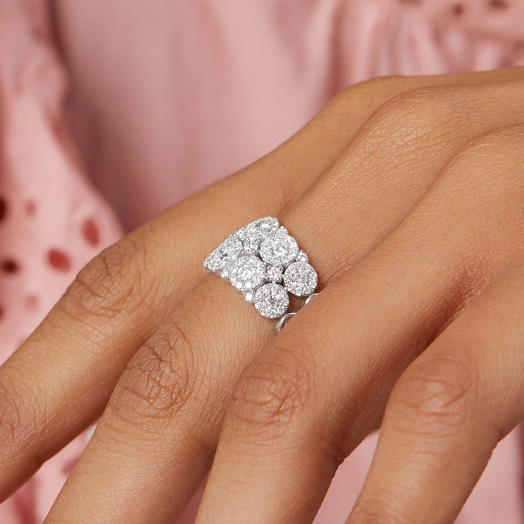 Bubble Ring with 2 Carat TW of Diamonds in 14kt White Gold