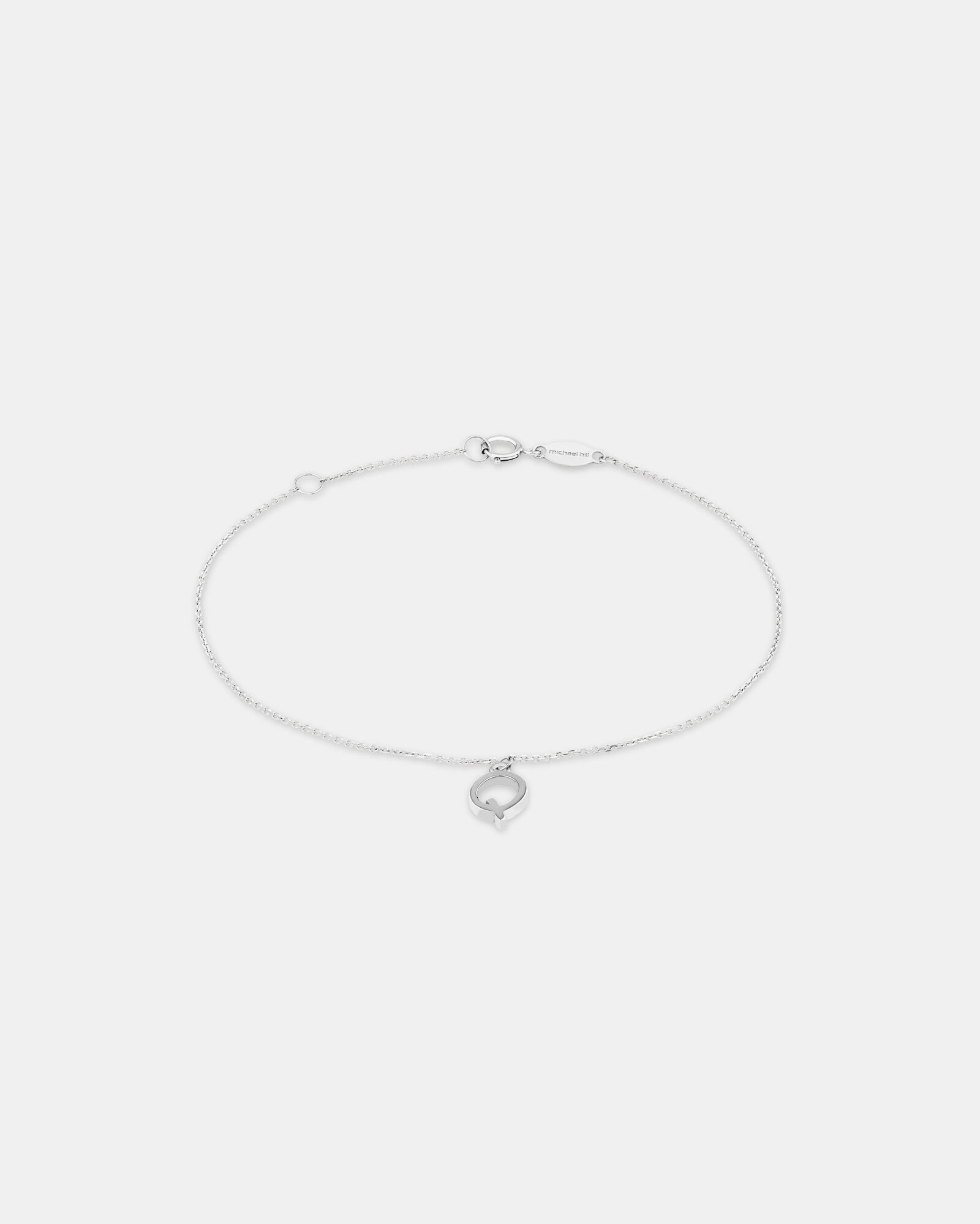 19cm (7.5") Q Initial Bracelet in Sterling Silver