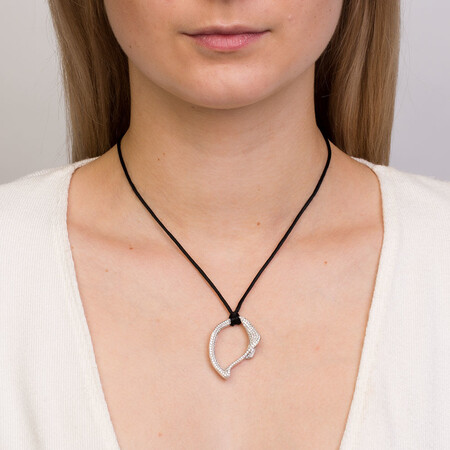 Spirits Bay Hollow Pendant with 1 1/2 Carat TW of Diamonds in 14kt White Gold Spirits Bay Hollow Pendant with 1 1/2 Carat TW of Diamonds in 14kt White Gold