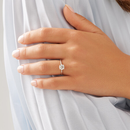 Laboratory-Created 1 Carat Diamond Ring in 14kt White Gold Laboratory-Created 1 Carat Diamond Ring in 14kt White Gold
