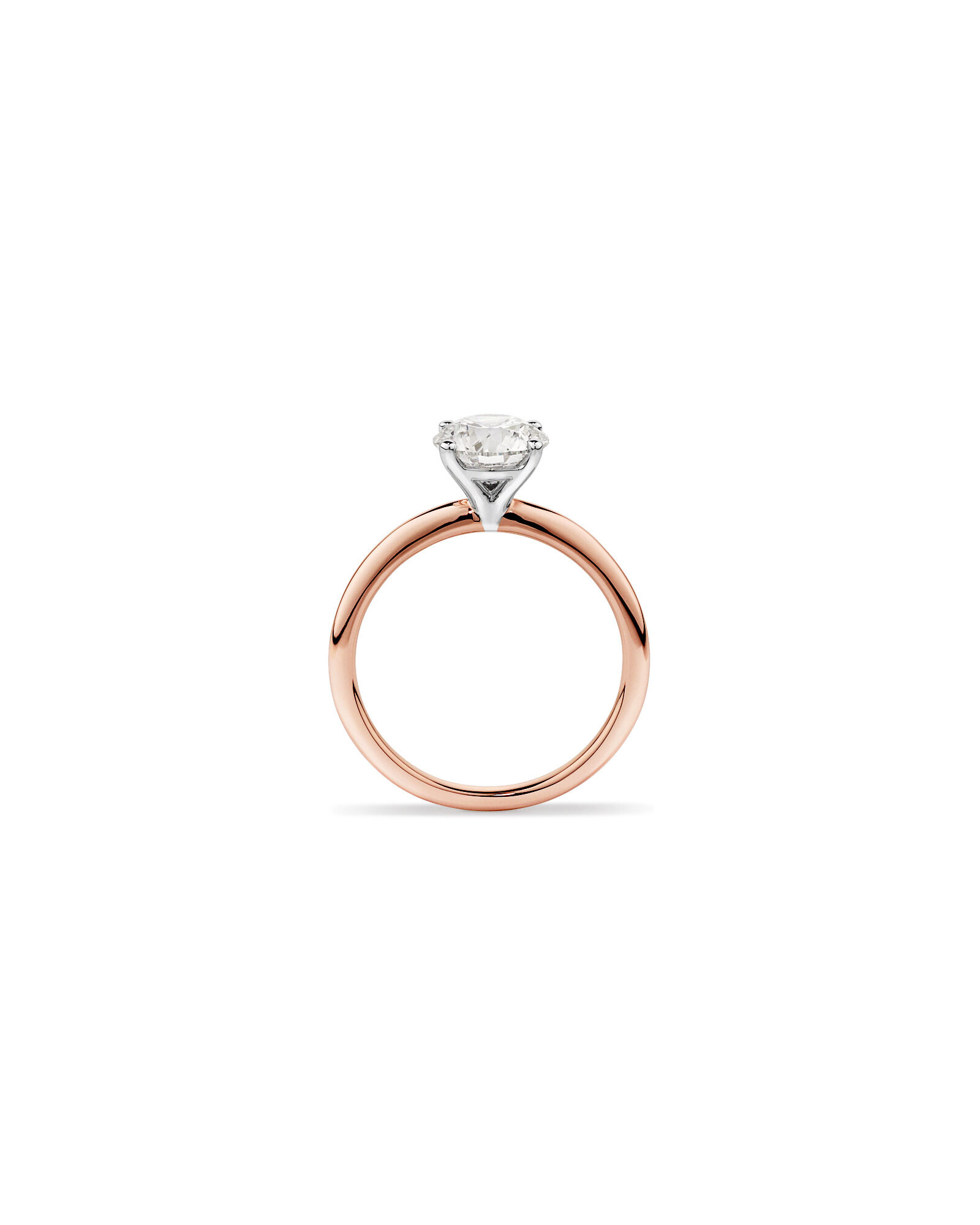 Bague de fiançailles solitaire ronde en diamant brillant de laboratoire TW de 1,50 carat en or rose et blanc 14 carats