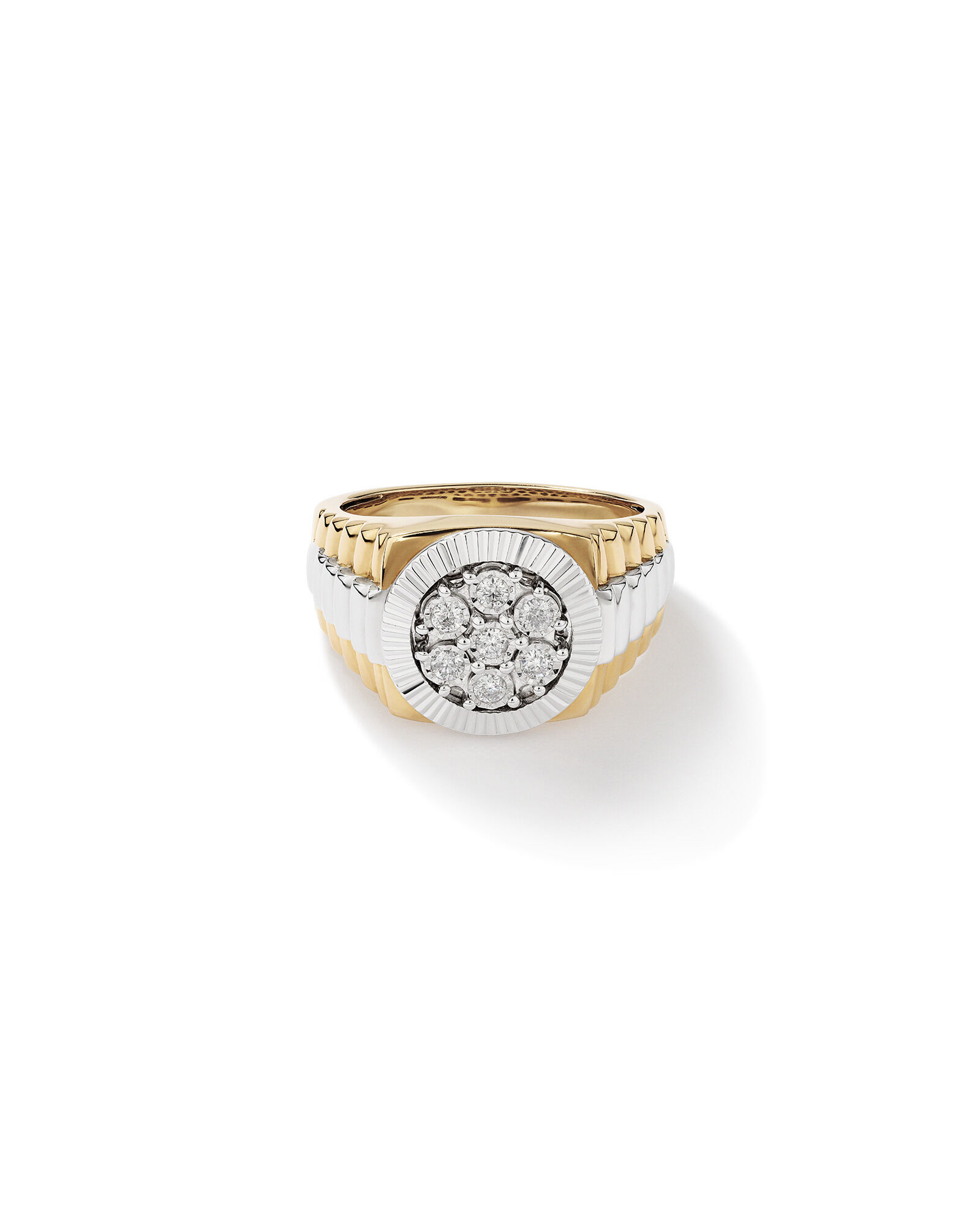 Men s Ring with 1 4 Carat TW of Diamonds in 10kt Yellow White Gold
