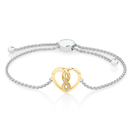 Infinitas Bracelet with Diamonds in Sterling Silver & 10kt Yellow Gold Infinitas Bracelet with Diamonds in Sterling Silver & 10kt Yellow Gold