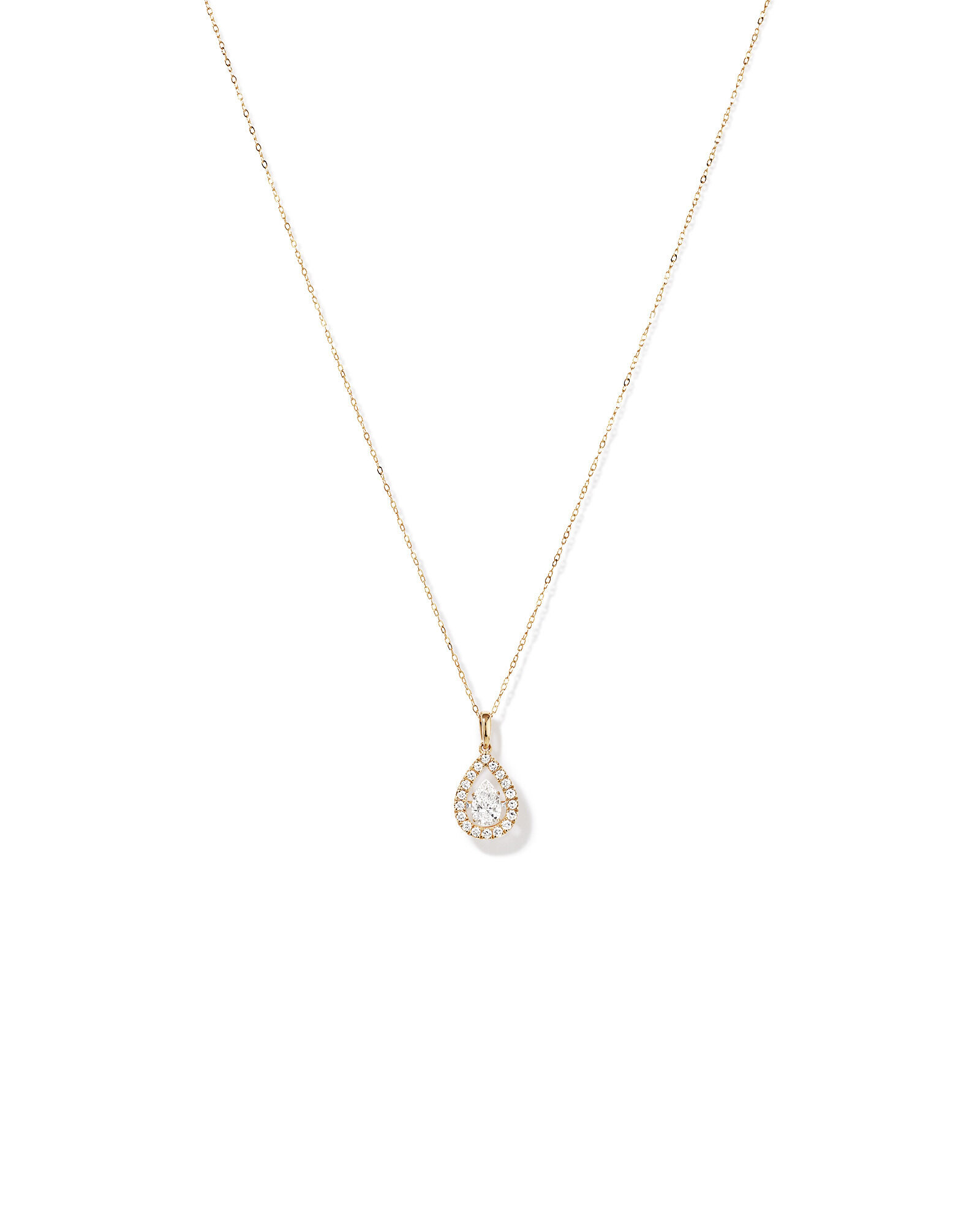 Lume Lab Pear Pendant with 1.00 Carat TW of Laboratory-Grown Diamonds in 10kt White Gold