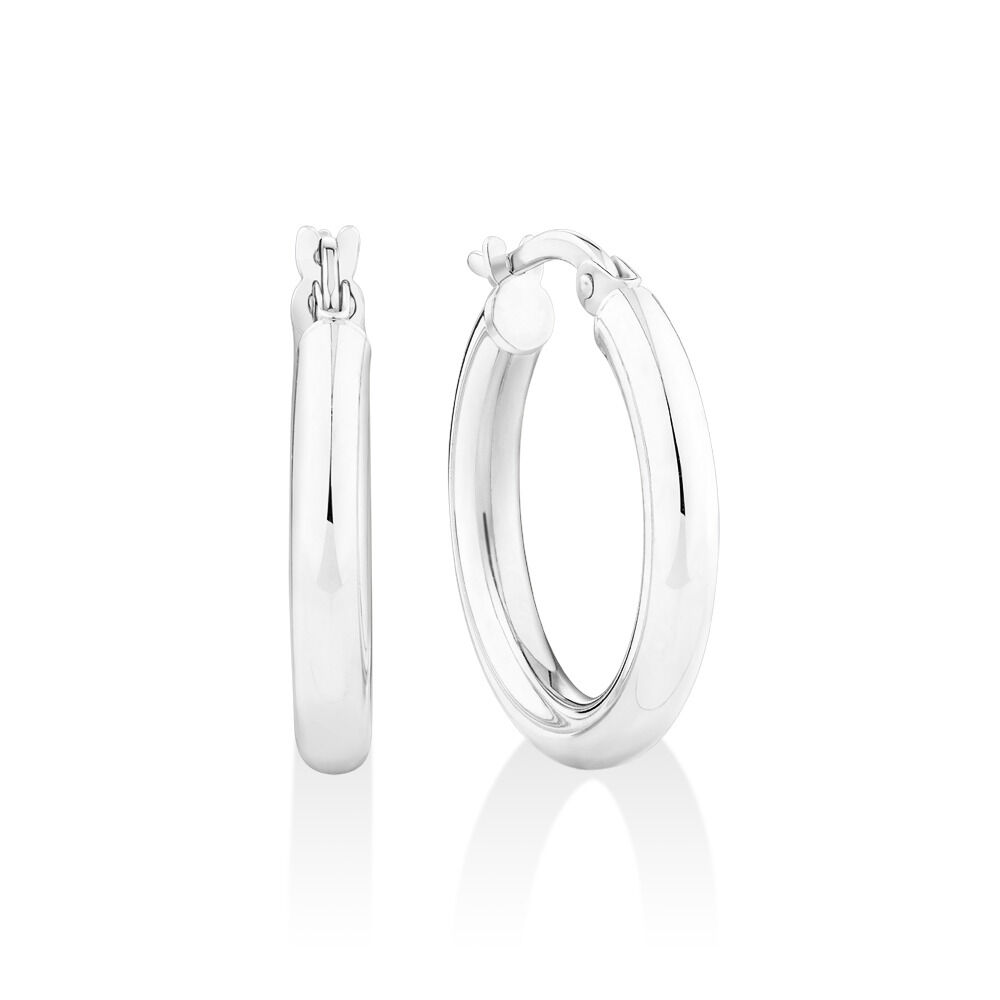 Fine silver hoop earrings on sale