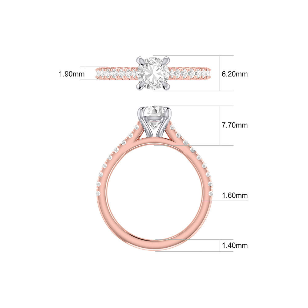 Engagement Ring with 1 1/4 Carat TW of Diamonds in 14kt Rose/White Gold