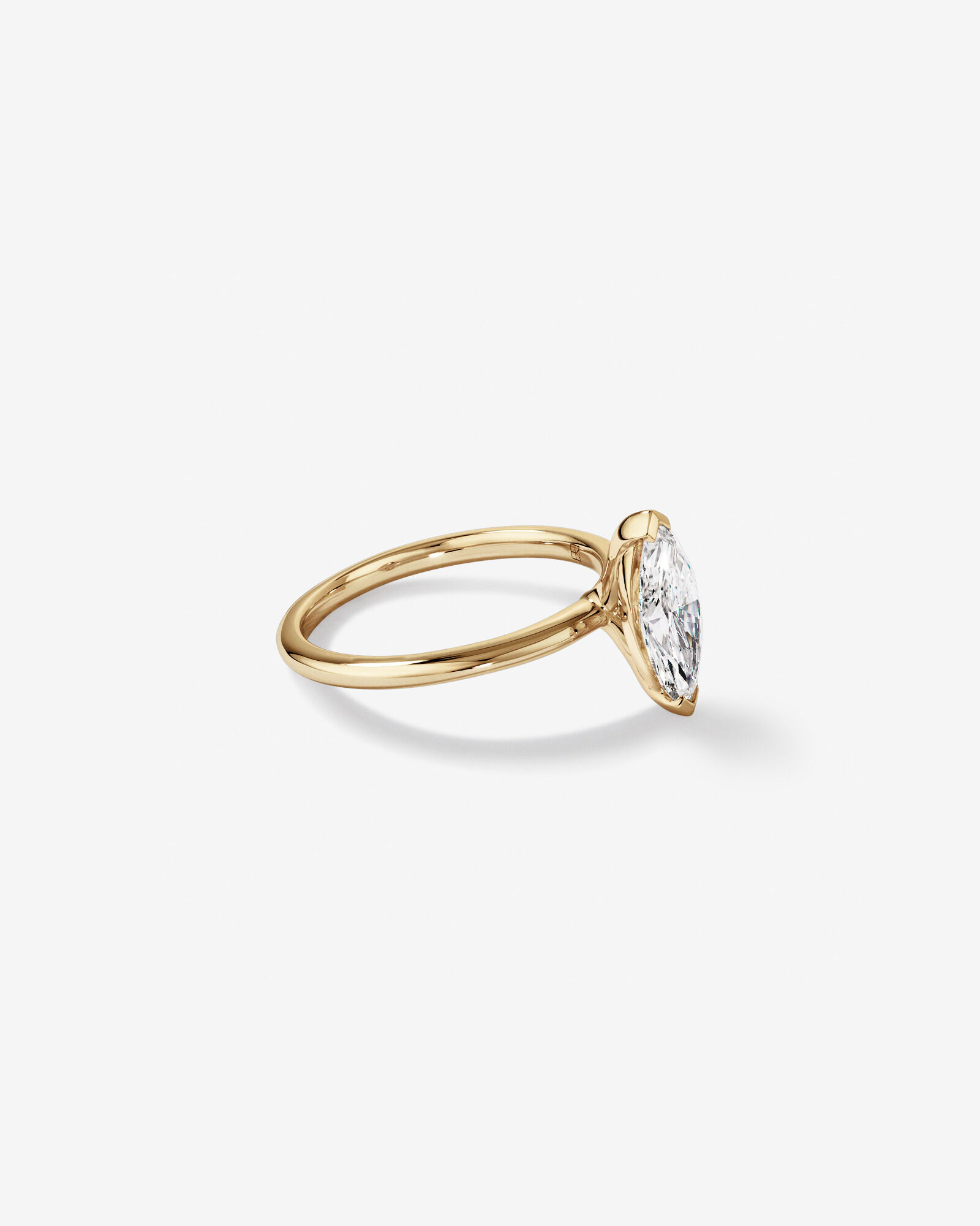 1.25 Carat TW Marquise Laboratory-Grown Diamond Solitaire Engagement Ring in 14kt Yellow Gold