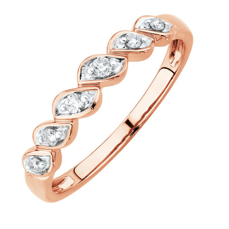 Wedding Band with Diamonds in 10kt Rose Gold Wedding Band with Diamonds in 10kt Rose Gold