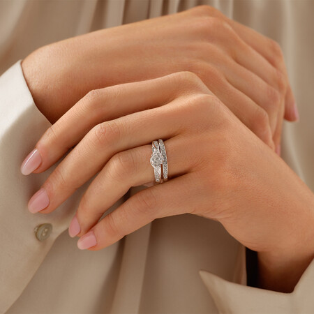 Promises of Love Bridal Set with 1/4 Carat TW of Diamonds in 10kt White Gold Promises of Love Bridal Set with 1/4 Carat TW of Diamonds in 10kt White Gold