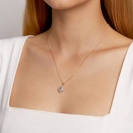Pendant with Morganite & 0.50 Carat TW Of Diamonds in 10kt Rose Gold Pendant with Morganite & 0.50 Carat TW Of Diamonds in 10kt Rose Gold