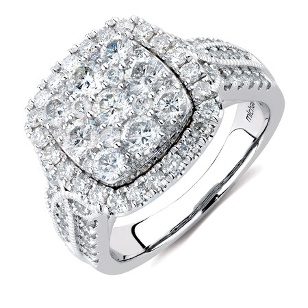 Ring with 2 Carat TW of Diamonds in 10kt White Gold Ring with 2 Carat TW of Diamonds in 10kt White Gold