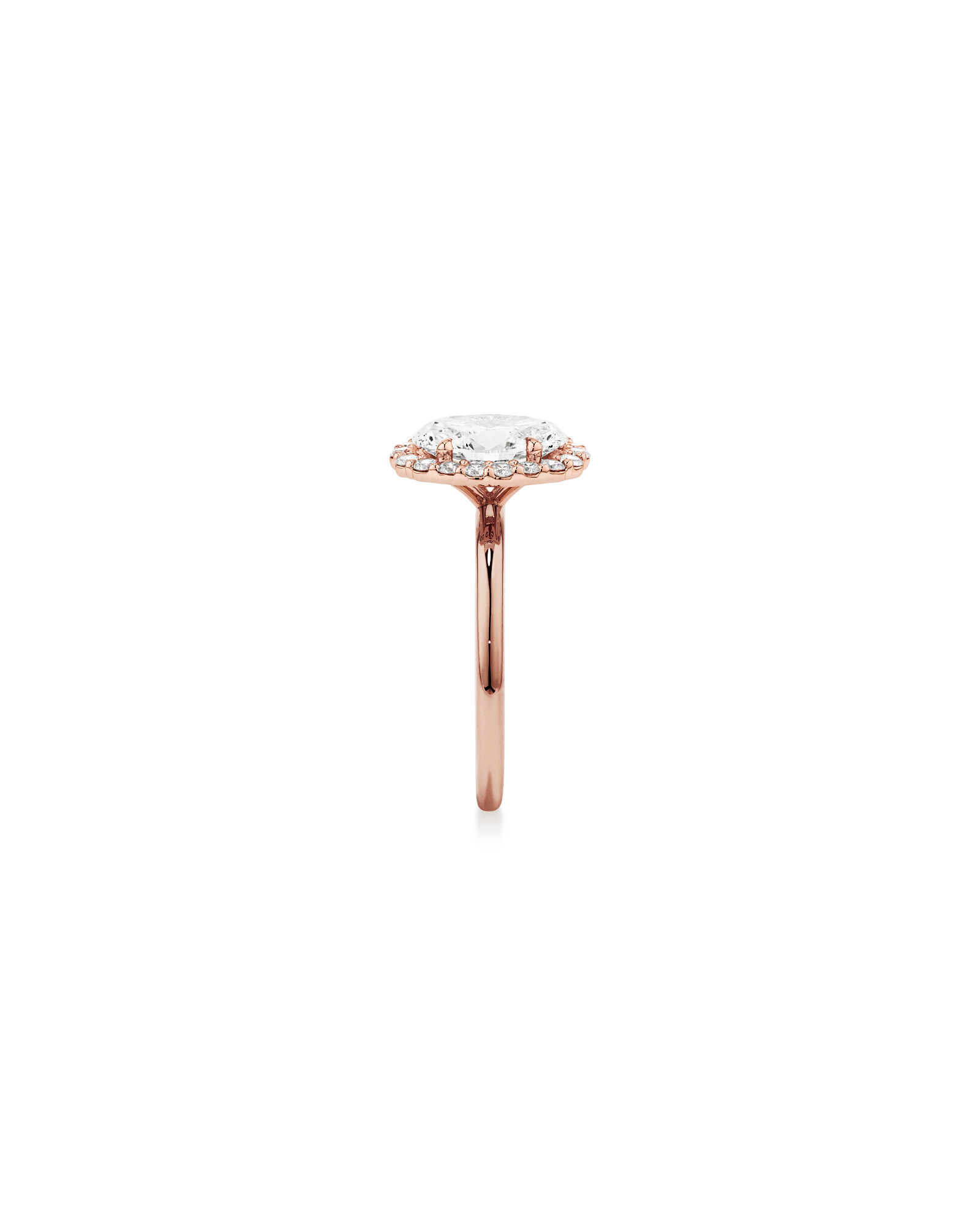 Bague de fiançailles TW de 2,34 carats en or rose en or rose 14 carats