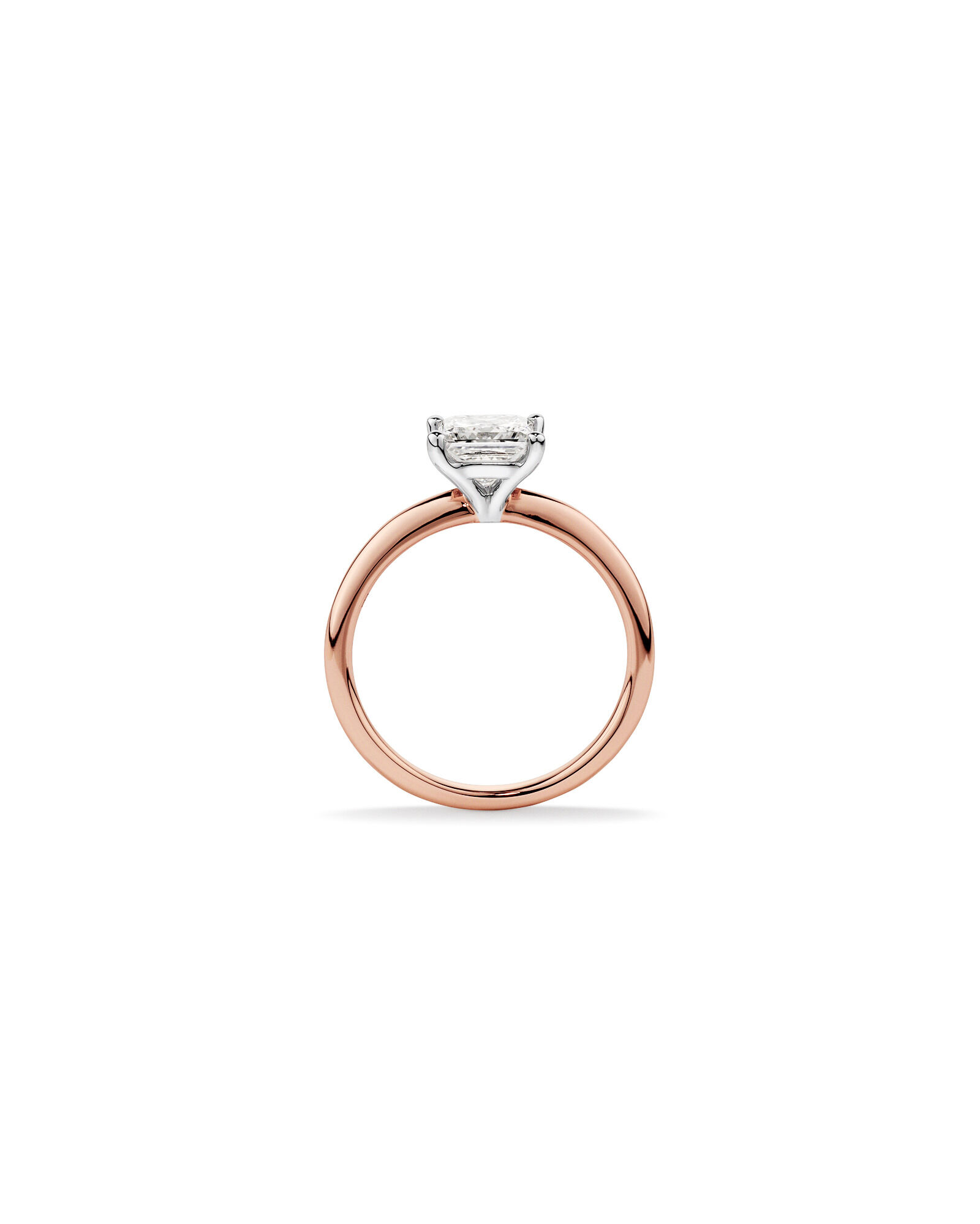 1.25 Carat TW Princess Cut Laboratory-Grown Diamond Solitaire Engagement Ring In 14kt Rose and White Gold