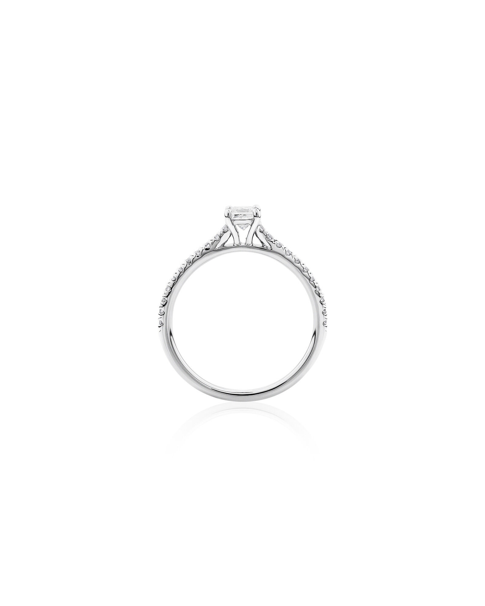 Engagement Ring with Carat TW Diamonds in 14kt White Gold