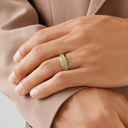Men's Ring with 1/2 Carat TW of Diamonds in 10kt Yellow Gold Men's Ring with 1/2 Carat TW of Diamonds in 10kt Yellow Gold