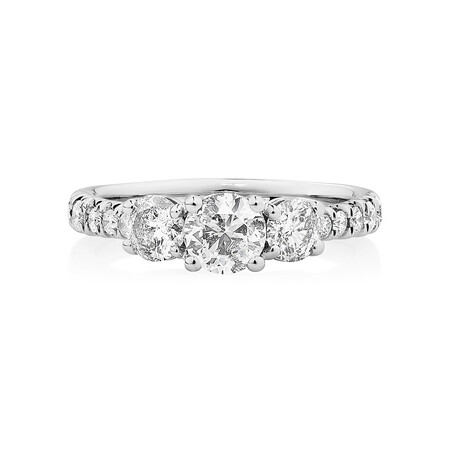 Prelude Three Stone Engagement Ring with 1.50 Carat TW of Diamonds in 14kt White Gold Prelude Three Stone Engagement Ring with 1.50 Carat TW of Diamonds in 14kt White Gold