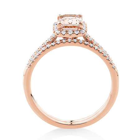 Bridal Set with Morganite & 0.34 Carat TW of Diamonds in 14kt Rose Gold Bridal Set with Morganite & 0.34 Carat TW of Diamonds in 14kt Rose Gold
