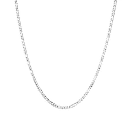 50cm (20") 3mm-3.5mm Width Curb Chain in Sterling Silver