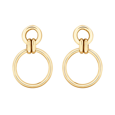 Circle Drop Stud Earrings in 10kt Yellow Gold Circle Drop Stud Earrings in 10kt Yellow Gold