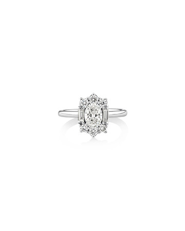 Sir Michael Hill Designer Oval Engagement Ring with 0.96 Carat TW Diamonds in 18kt White Gold Sir Michael Hill Designer Oval Engagement Ring with 0.96 Carat TW Diamonds in 18kt White Gold
