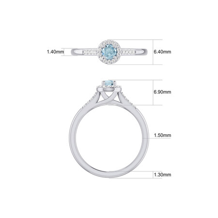 Evermore Bridal Set with Aquamarine & 0.20 Carat TW of Diamonds in 10kt White Gold Evermore Bridal Set with Aquamarine & 0.20 Carat TW of Diamonds in 10kt White Gold