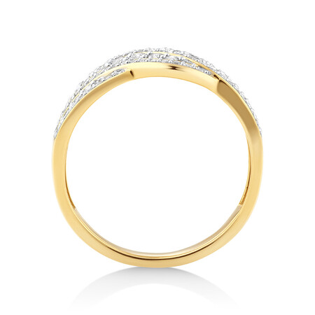 Swirl Cluster Ring with 0.75 Carat TW of Diamonds in 10kt Yellow Gold Swirl Cluster Ring with 0.75 Carat TW of Diamonds in 10kt Yellow Gold